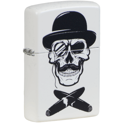SKULL WITH CIGAR CROSS BONES ZIPPO
